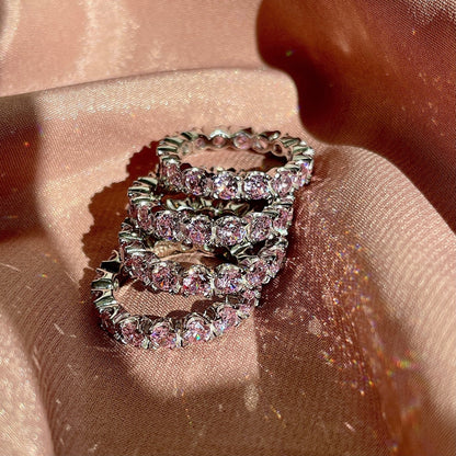 [Lumi Jewelry]Eternity Round Cut Tennis Ring