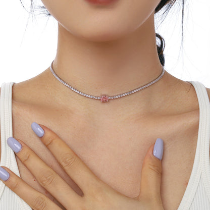 [Lumi Jewelry]1.0 Carat Shining Oval Cut Necklace