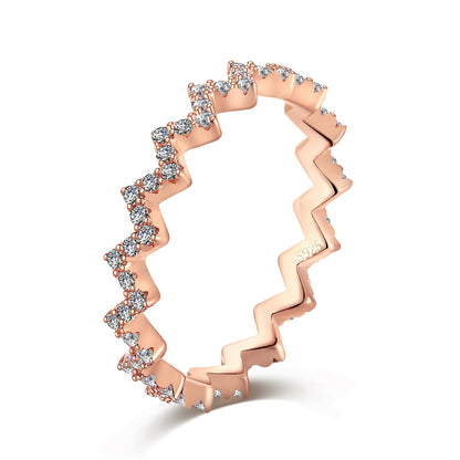 [Lumi Jewelry]Delicate Enchanting Wave Shape Daily Ring