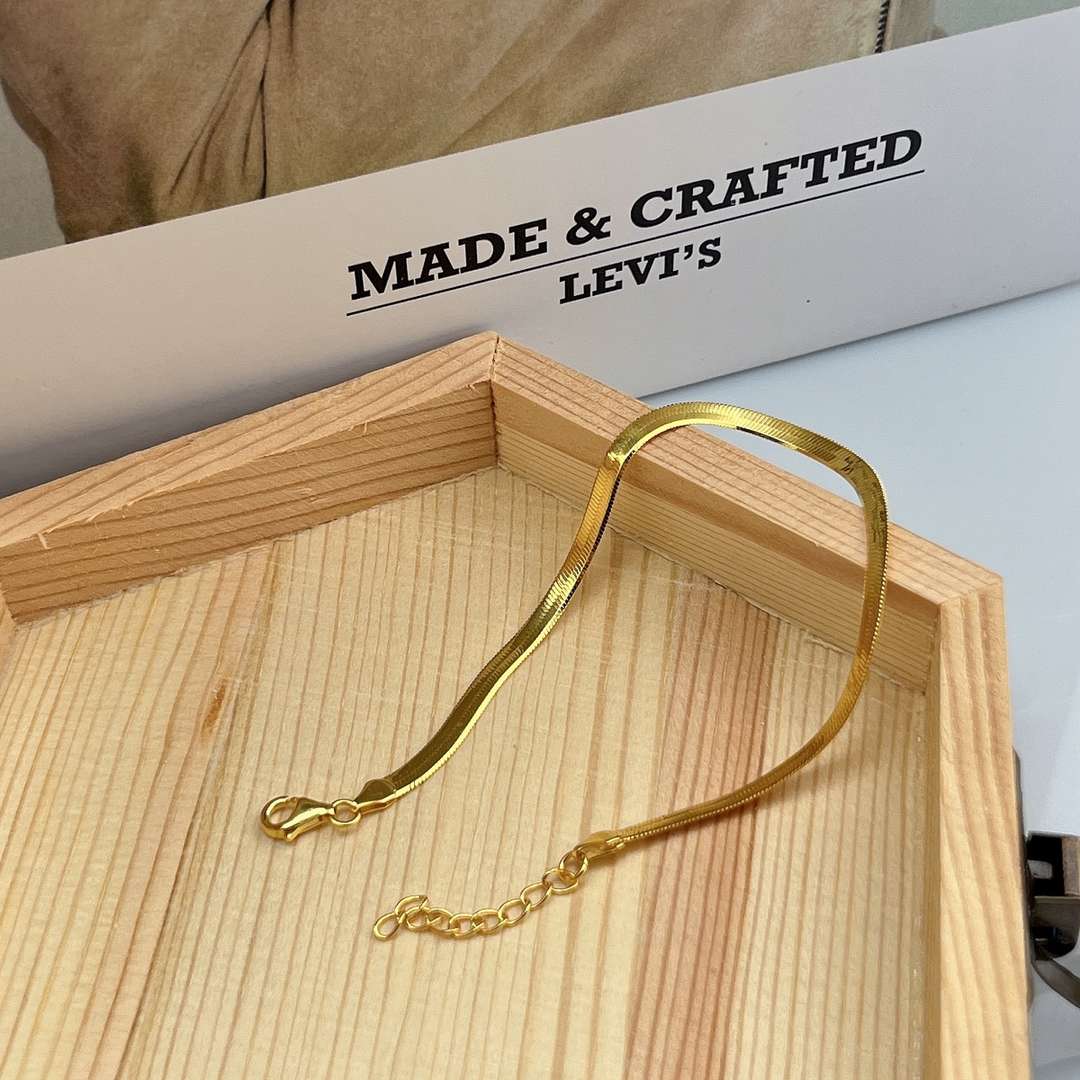 [Lumi Jewelry]Flat Snake Bone Chain Blade Necklace