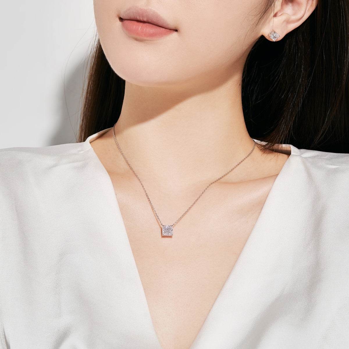 [Lumi Jewelry]1.0 Carat Radiant Princess Cut Wedding Earrings