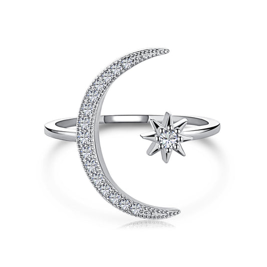 [Lumi Jewelry]Eternity Moon & Star Ring