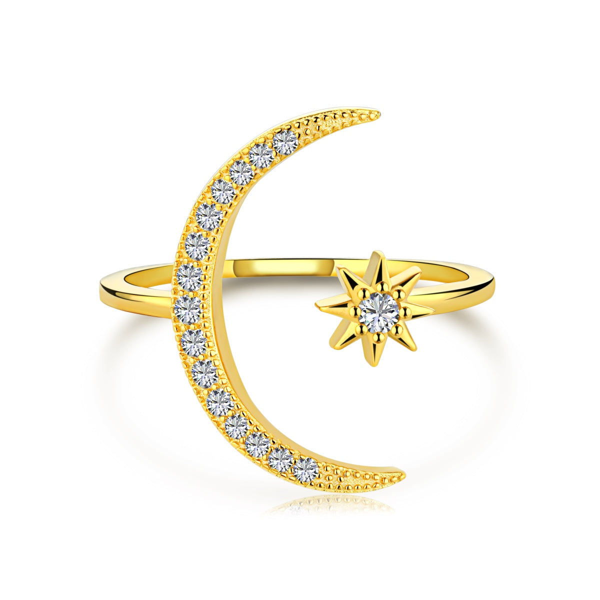 [Lumi Jewelry]Eternity Moon & Star Ring
