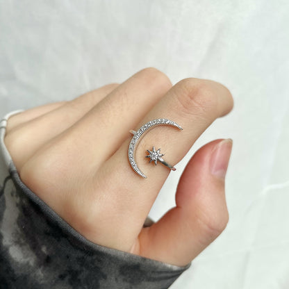 [Lumi Jewelry]Eternity Moon & Star Ring