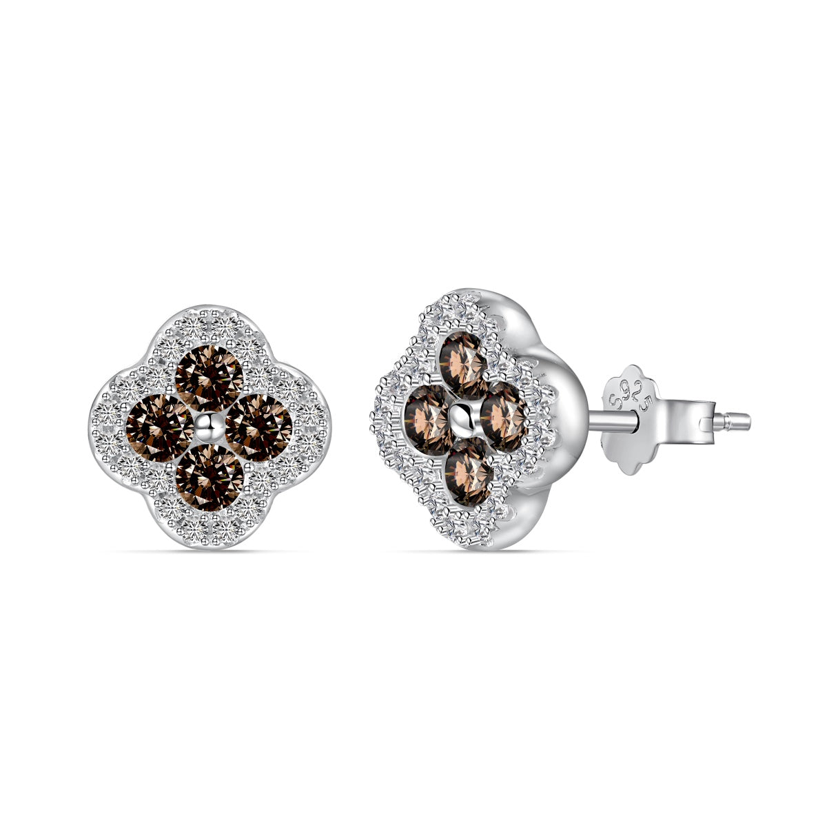 [Lumi Jewelry]Four-Leaf Clover Flower Shaped Earrings