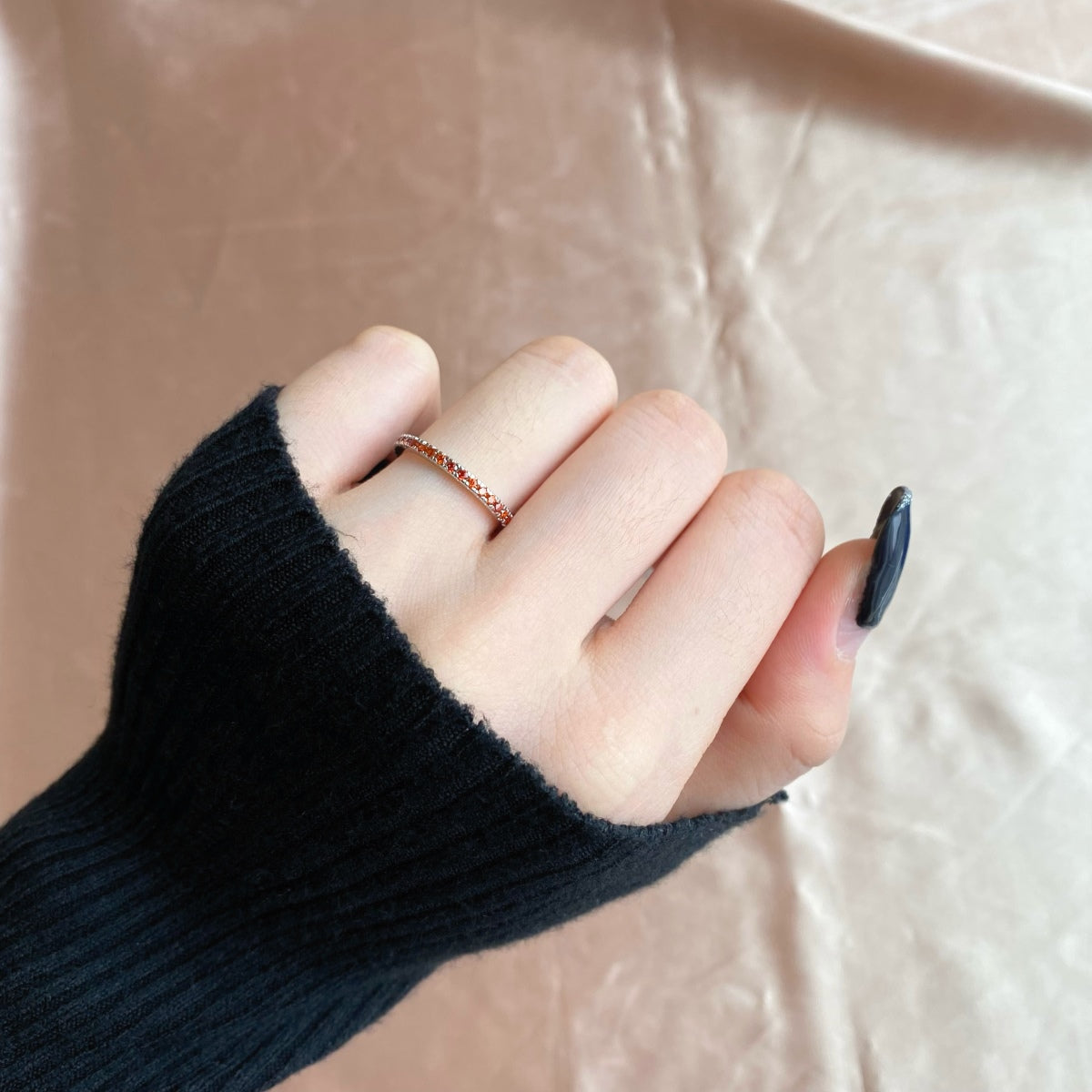 [Lumi Jewelry]Delicate Sparkling Round Cut Daily Ring