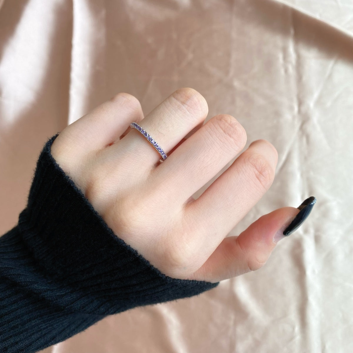 [Lumi Jewelry]Delicate Sparkling Round Cut Daily Ring