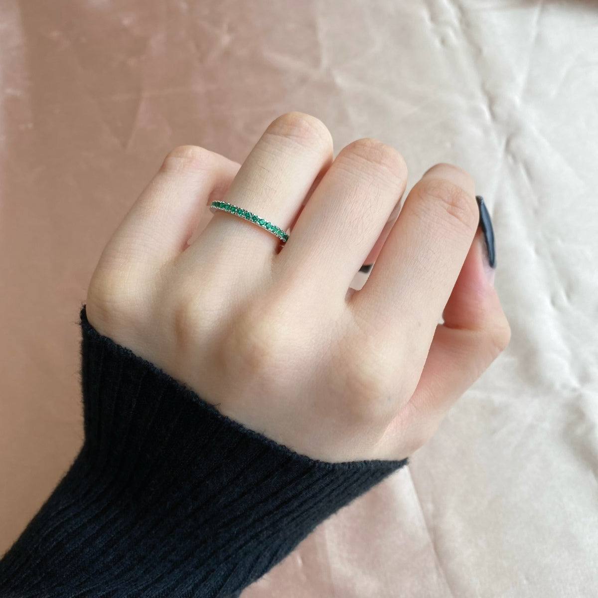 [Lumi Jewelry]Delicate Sparkling Round Cut Daily Ring