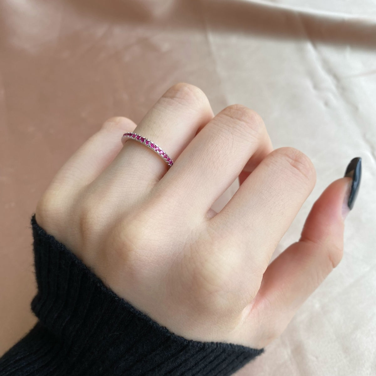 [Lumi Jewelry]Delicate Sparkling Round Cut Daily Ring
