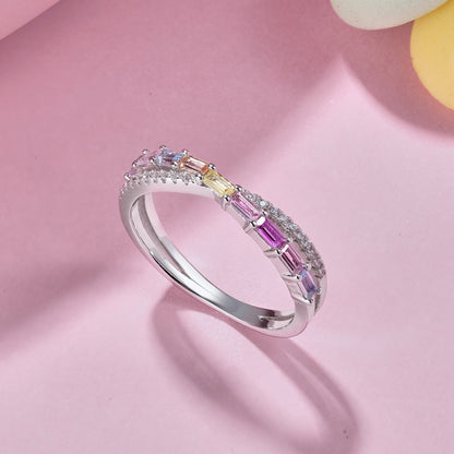 [Lumi Jewelry]Energetic Elegant Radiant Cut Party Ring
