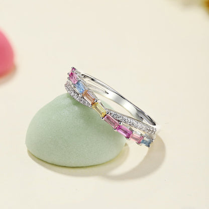 [Lumi Jewelry]Energetic Elegant Radiant Cut Party Ring