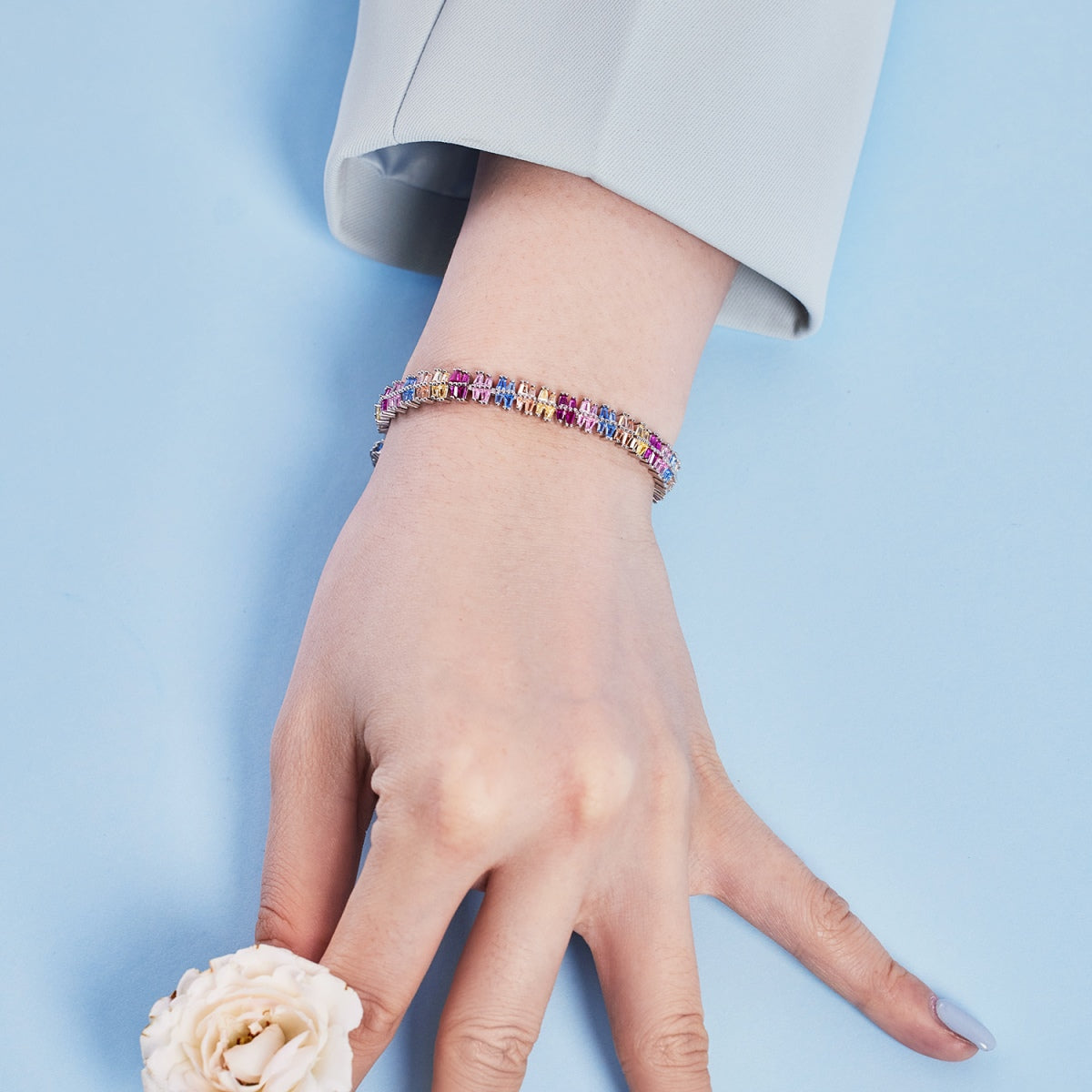 [Lumi Jewelry]Sparkling Exquisite Multi Cut Party Bracelet