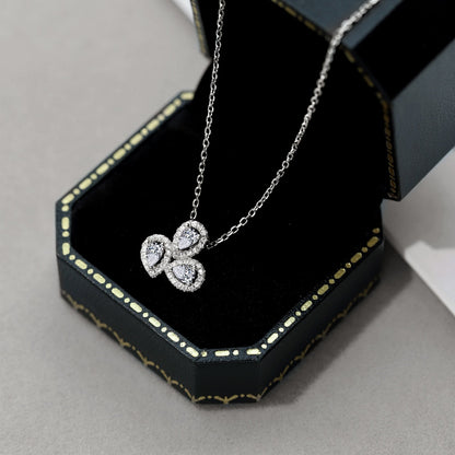 [Lumi Jewelry]Elegant Flower Shape Pear Cut Necklace