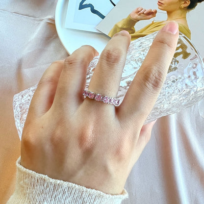 [Lumi Jewelry]Eternity Round Cut Tennis Ring