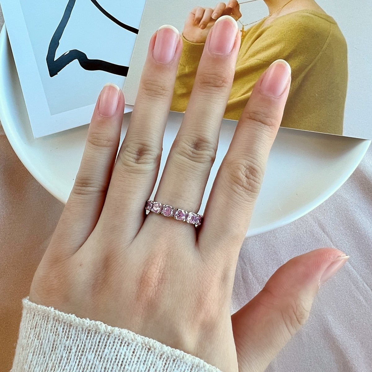 [Lumi Jewelry]Eternity Round Cut Tennis Ring
