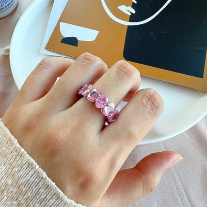[Lumi Jewelry]Dainty Elongated Cushion Cut Tennis Ring