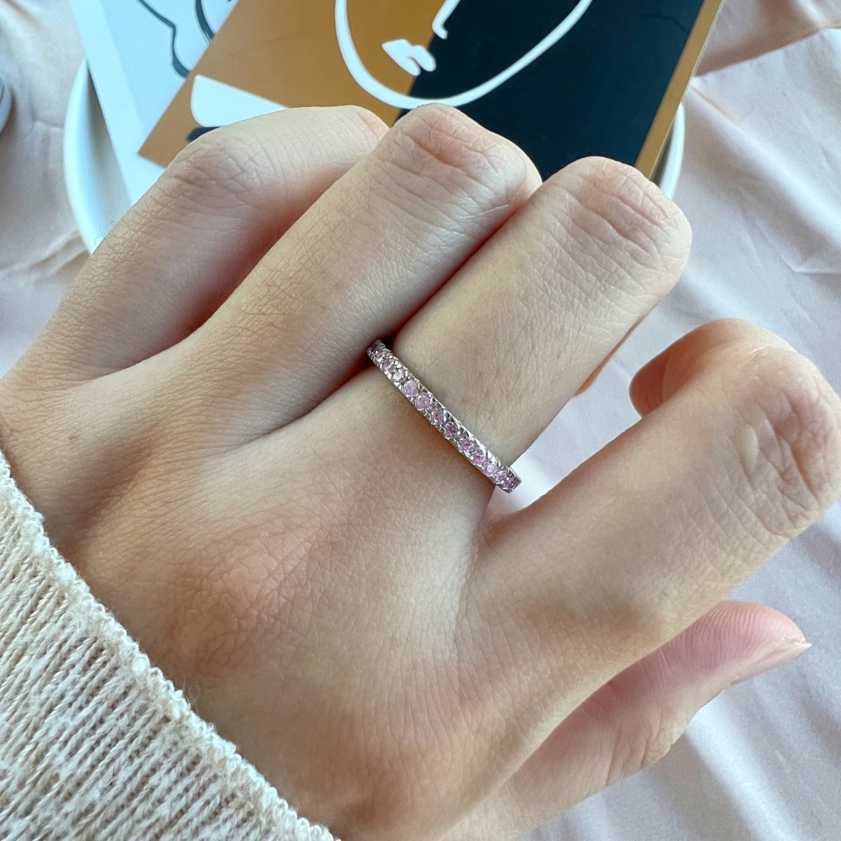 [Lumi Jewelry]Delicate Sparkling Round Cut Daily Ring