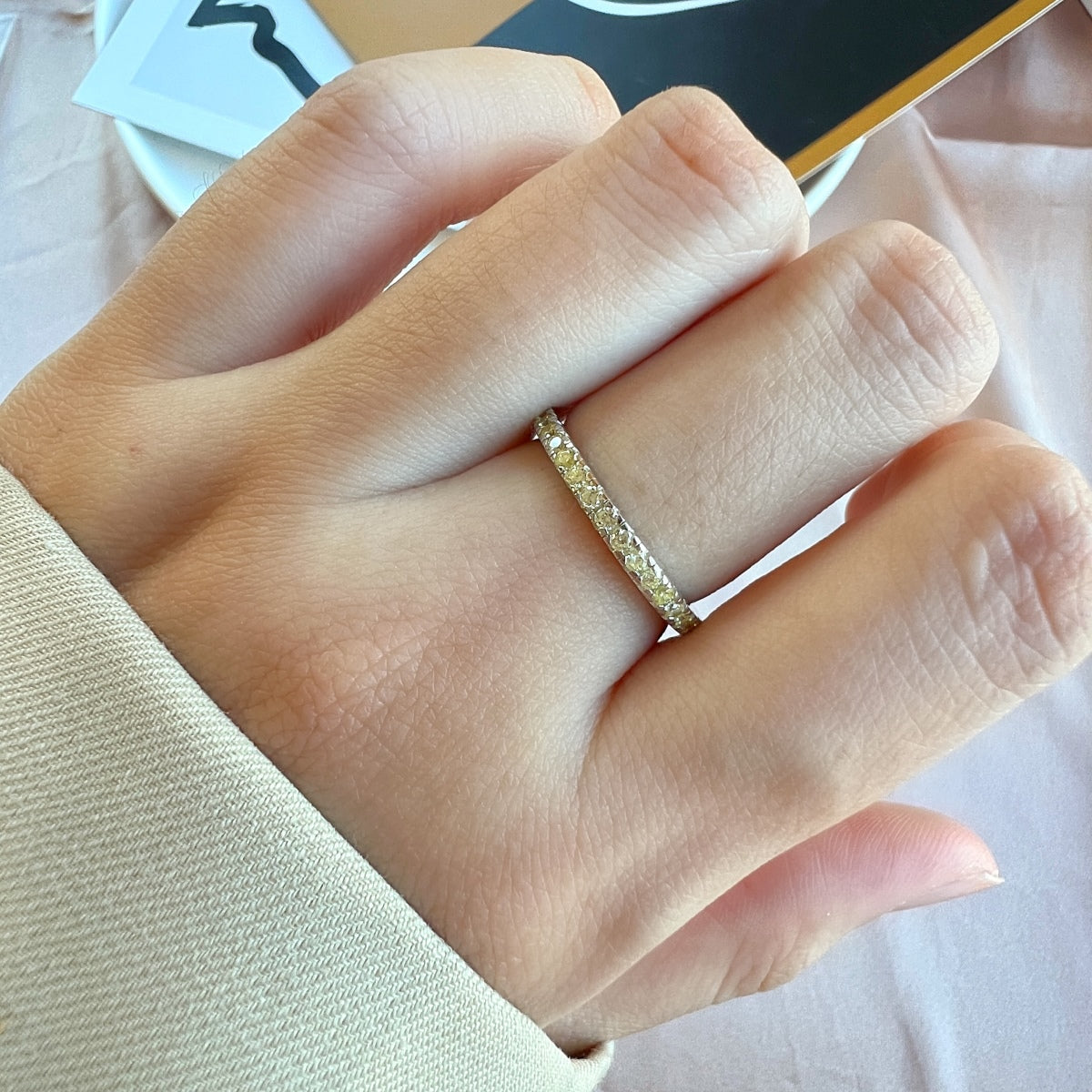 [Lumi Jewelry]Delicate Sparkling Round Cut Daily Ring