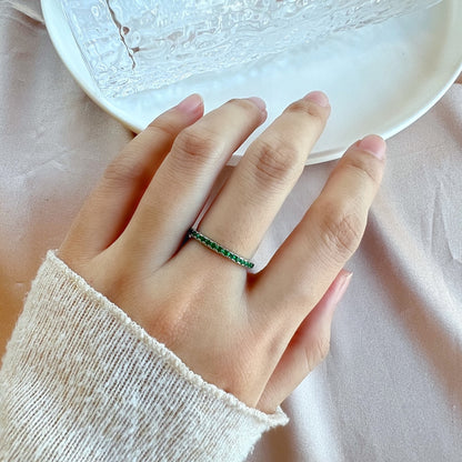 [Lumi Jewelry]Delicate Sparkling Round Cut Daily Ring