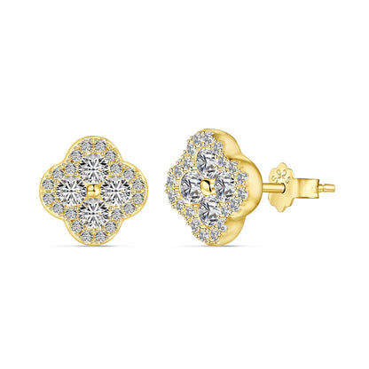 [Lumi Jewelry]Four-Leaf Clover Flower Shaped Earrings