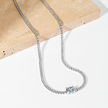 [Lumi Jewelry]1.0 Carat Shining Oval Cut Necklace