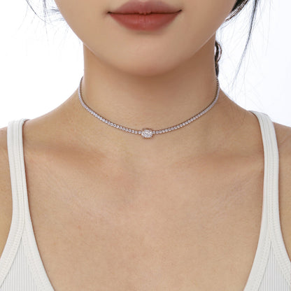 [Lumi Jewelry]1.0 Carat Shining Oval Cut Necklace