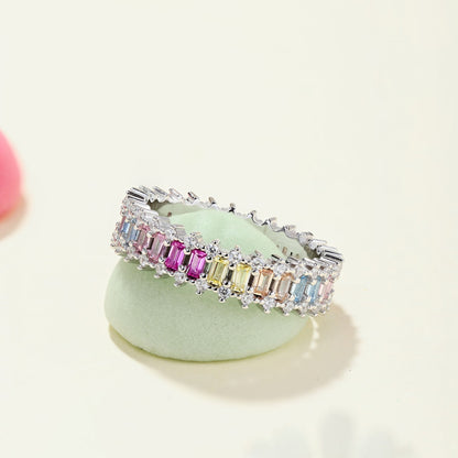 [Lumi Jewelry]Splashy Ornate Emerald Cut Cocktail Ring