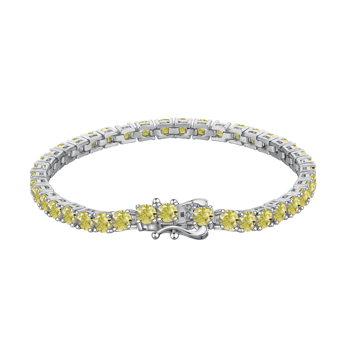[Lumi Jewelry]Ornate Dazzling Round Cut Tennis Bracelet