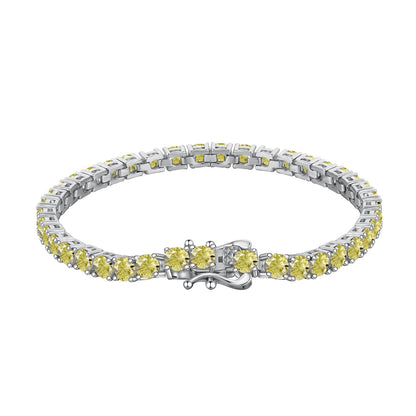 [Lumi Jewelry]Ornate Dazzling Round Cut Tennis Bracelet