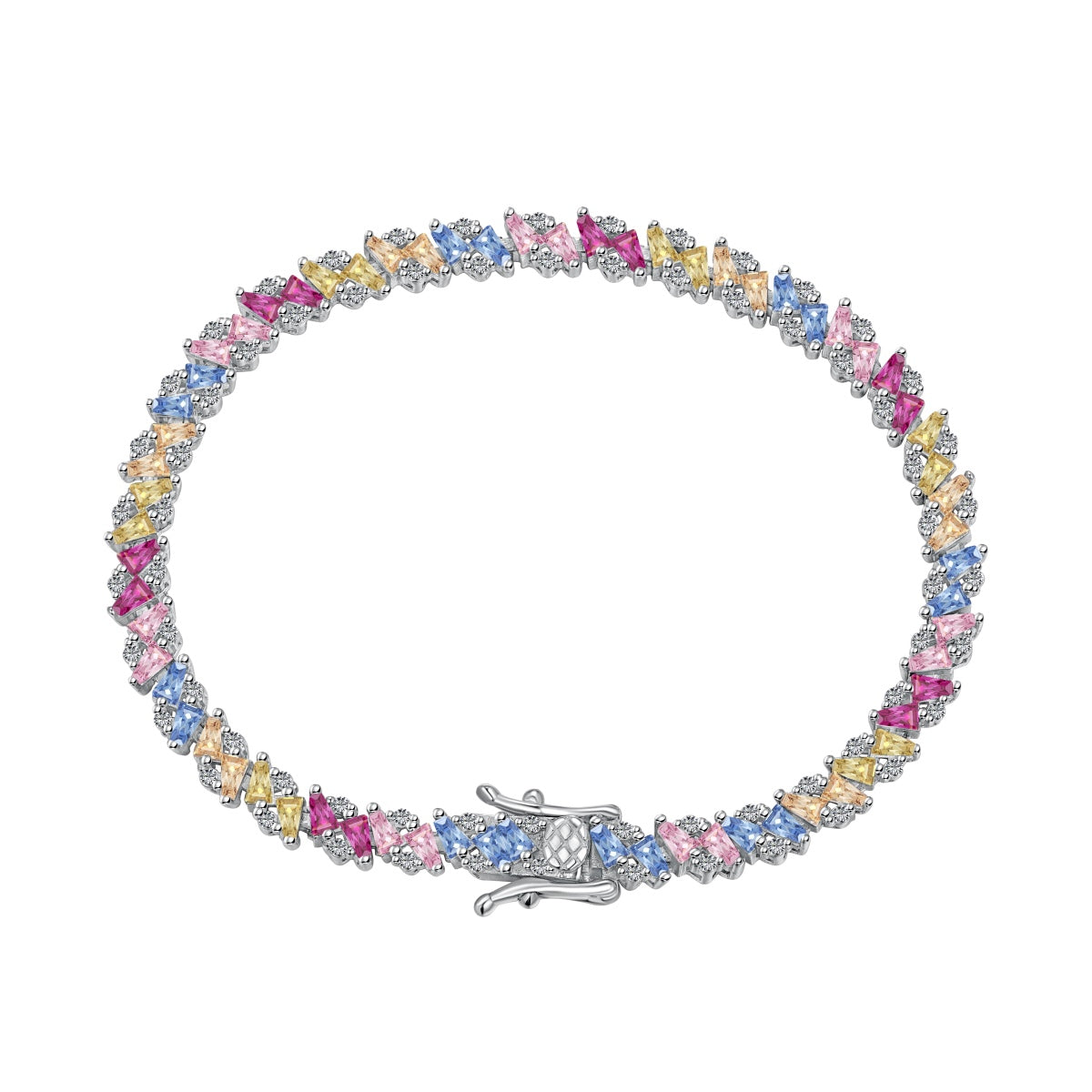 [Lumi Jewelry]Ornate Sparkling Multi Cut Party Bracelet