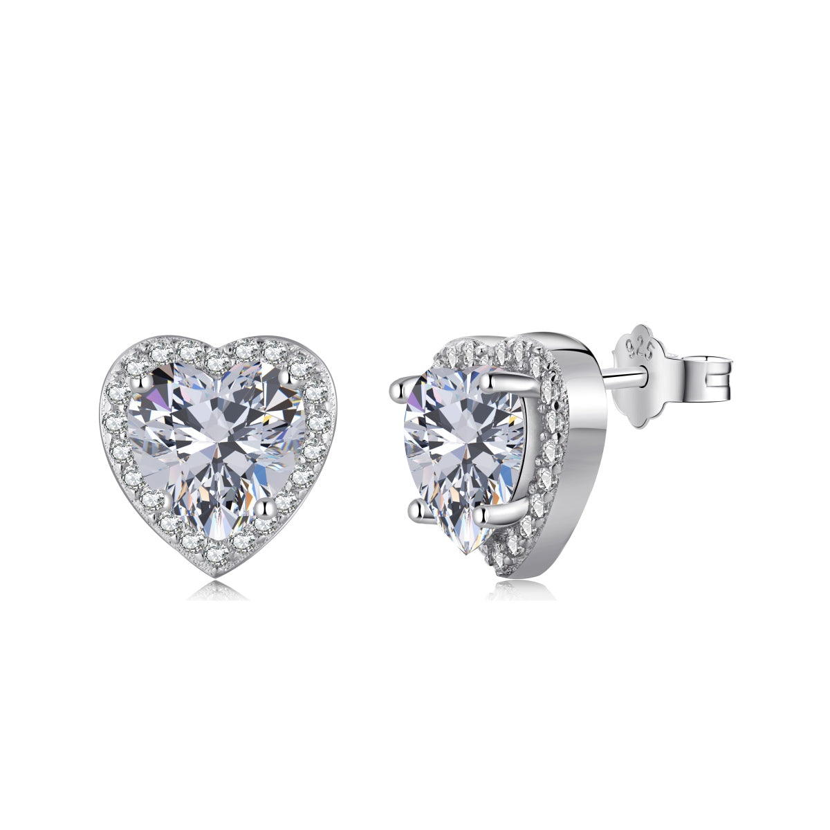 [Lumi Jewelry]Sparkling Heart Shape Lover Earrings