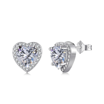 [Lumi Jewelry]Sparkling Heart Shape Lover Earrings