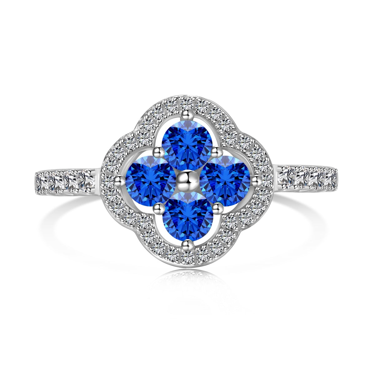 [Lumi Jewelry]Four Leaf Clover Flower Design Ring