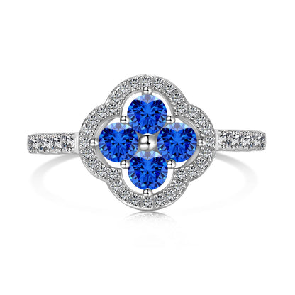 [Lumi Jewelry]Four Leaf Clover Flower Design Ring