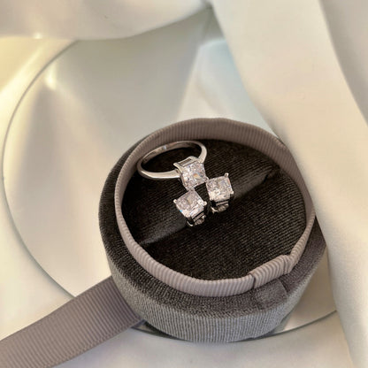[Lumi Jewelry]1.0 Carat Radiant Princess Cut Wedding Earrings