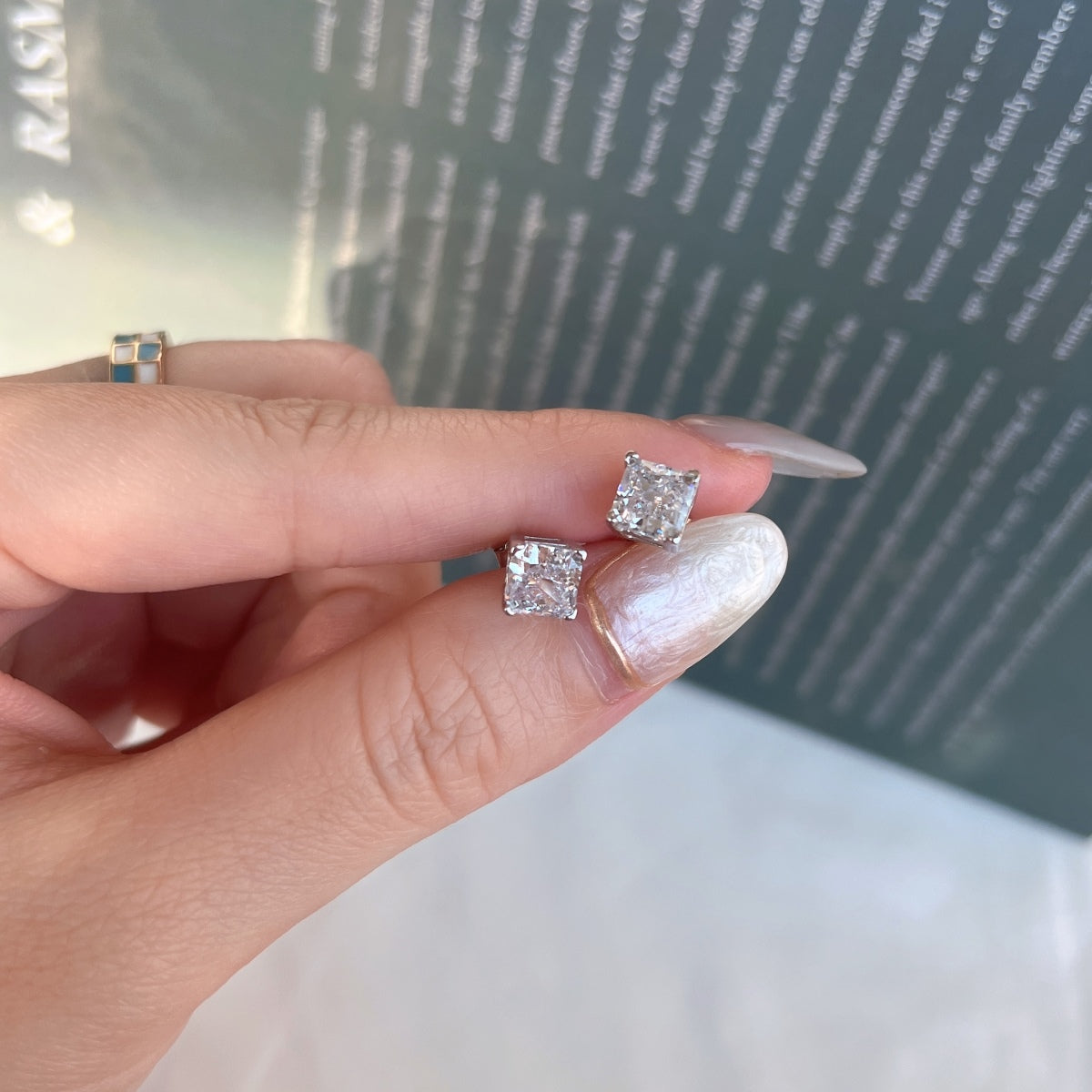 [Lumi Jewelry]1.0 Carat Radiant Princess Cut Wedding Earrings