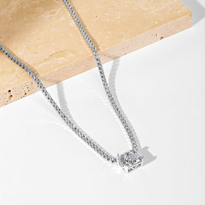 [Lumi Jewelry]4.0 Carat Elegant Radiant Cut Necklace