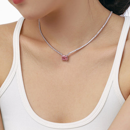 [Lumi Jewelry]4.0 Carat Elegant Radiant Cut Necklace