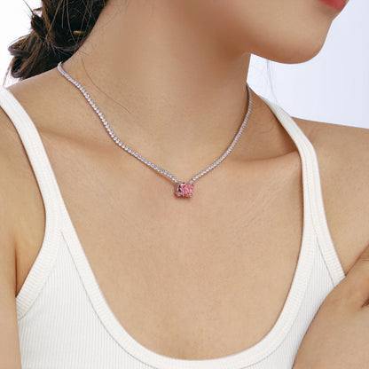 [Lumi Jewelry]4.0 Carat Elegant Radiant Cut Necklace