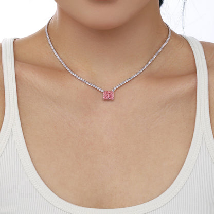 [Lumi Jewelry]4.0 Carat Elegant Radiant Cut Necklace