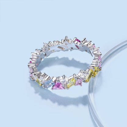[Lumi Jewelry]Dazzling Polychromatic Multi cut Daily Ring