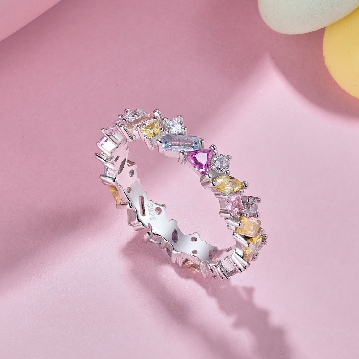 [Lumi Jewelry]Dazzling Polychromatic Multi cut Daily Ring
