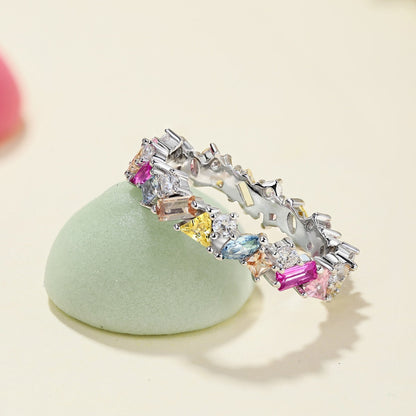 [Lumi Jewelry]Dazzling Polychromatic Multi cut Daily Ring