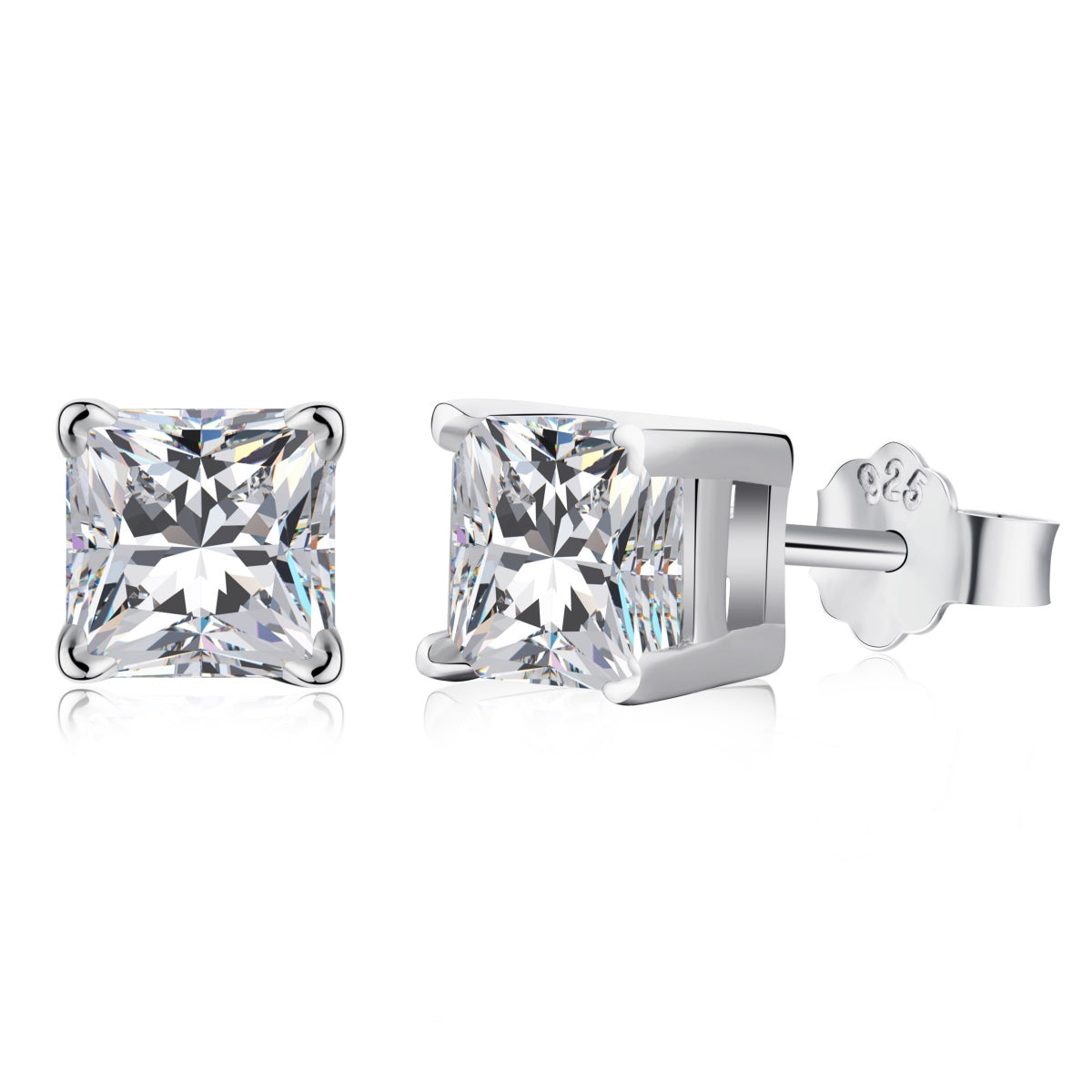 [Lumi Jewelry]1.0 Carat Radiant Princess Cut Wedding Earrings