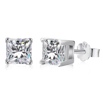 [Lumi Jewelry]1.0 Carat Radiant Princess Cut Wedding Earrings