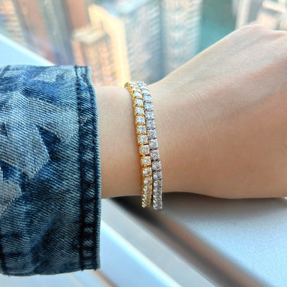 [Lumi Jewelry]Sparkling Radiant Princess Cut Tennis Bracelet