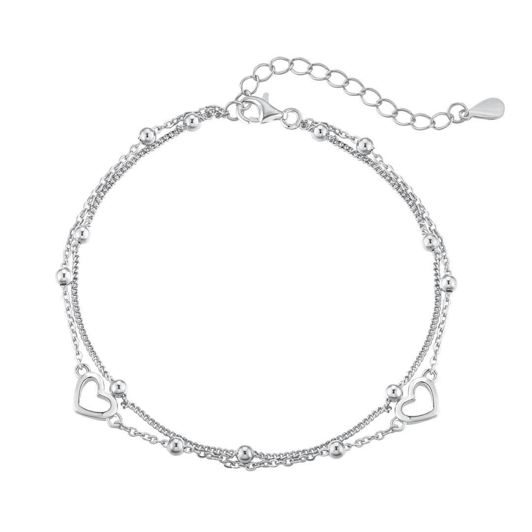 [Lumi Jewelry]Dainty Double Layer Love Heart Bracelet