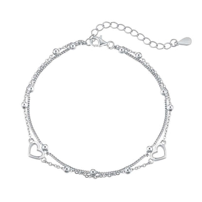 [Lumi Jewelry]Dainty Double Layer Love Heart Bracelet