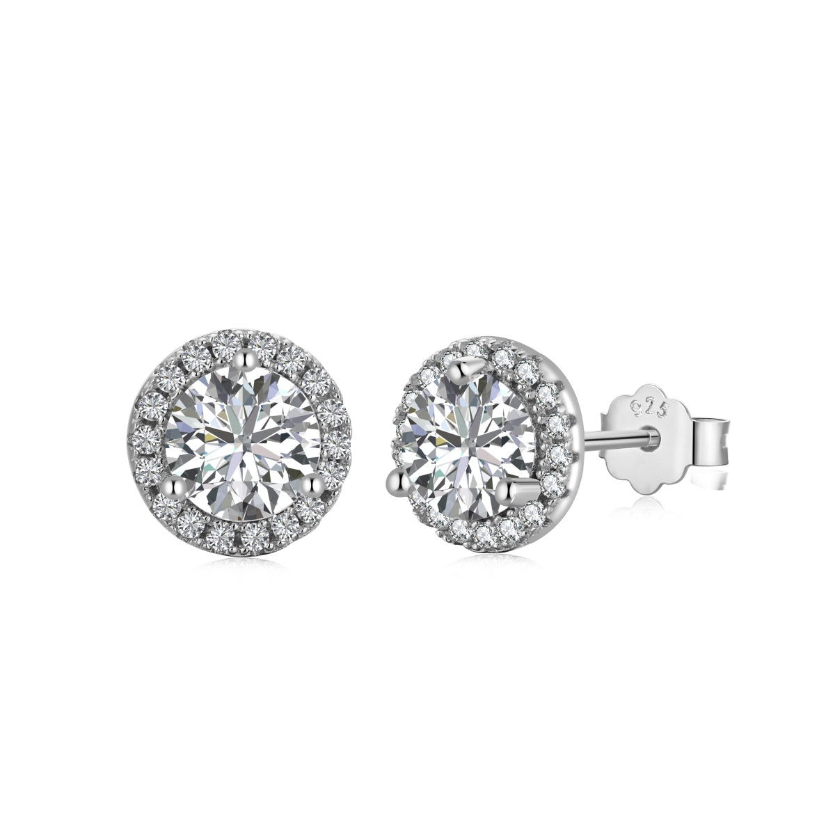 [Lumi Jewelry]Classic Princess Round Shape Earrings