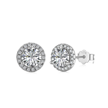 [Lumi Jewelry]Classic Princess Round Shape Earrings